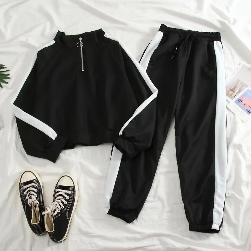Damen Trainingsanzug Zweiteiler im Koreanischen Stil – Modischer Freizeit- und Sport-Look für den Herbst - Image 4