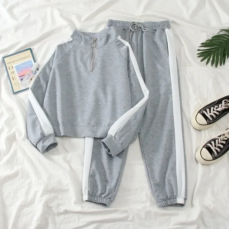 Damen Trainingsanzug Zweiteiler im Koreanischen Stil – Modischer Freizeit- und Sport-Look für den Herbst - Image 5
