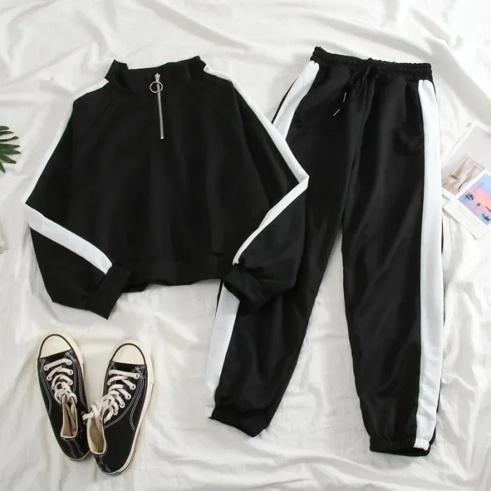 Damen Trainingsanzug Zweiteiler im Koreanischen Stil – Modischer Freizeit- und Sport-Look für den Herbst - Image 6