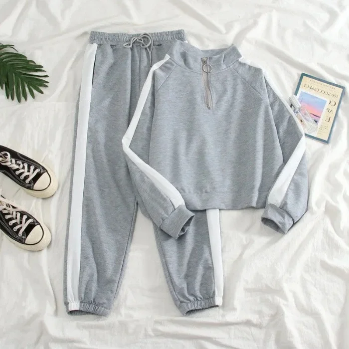 Damen Trainingsanzug Zweiteiler im Koreanischen Stil – Modischer Freizeit- und Sport-Look für den Herbst - Image 7