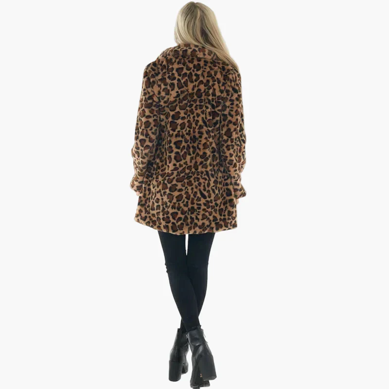 Damen Trendige Leopardenmantel Jacke für Herbst und Winter – Lässiger Streetstyle - Image 6