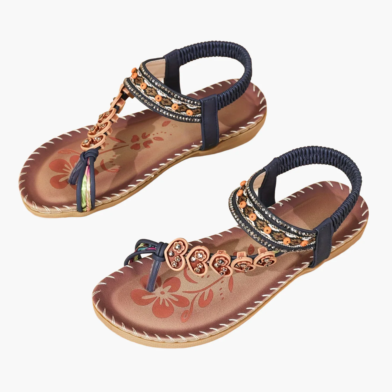 Damen Tribal Sandalen mit Ziersteinen und Ethno-Design – Bequeme Sommerschuhe für Freizeit und Urlaub - Image 6