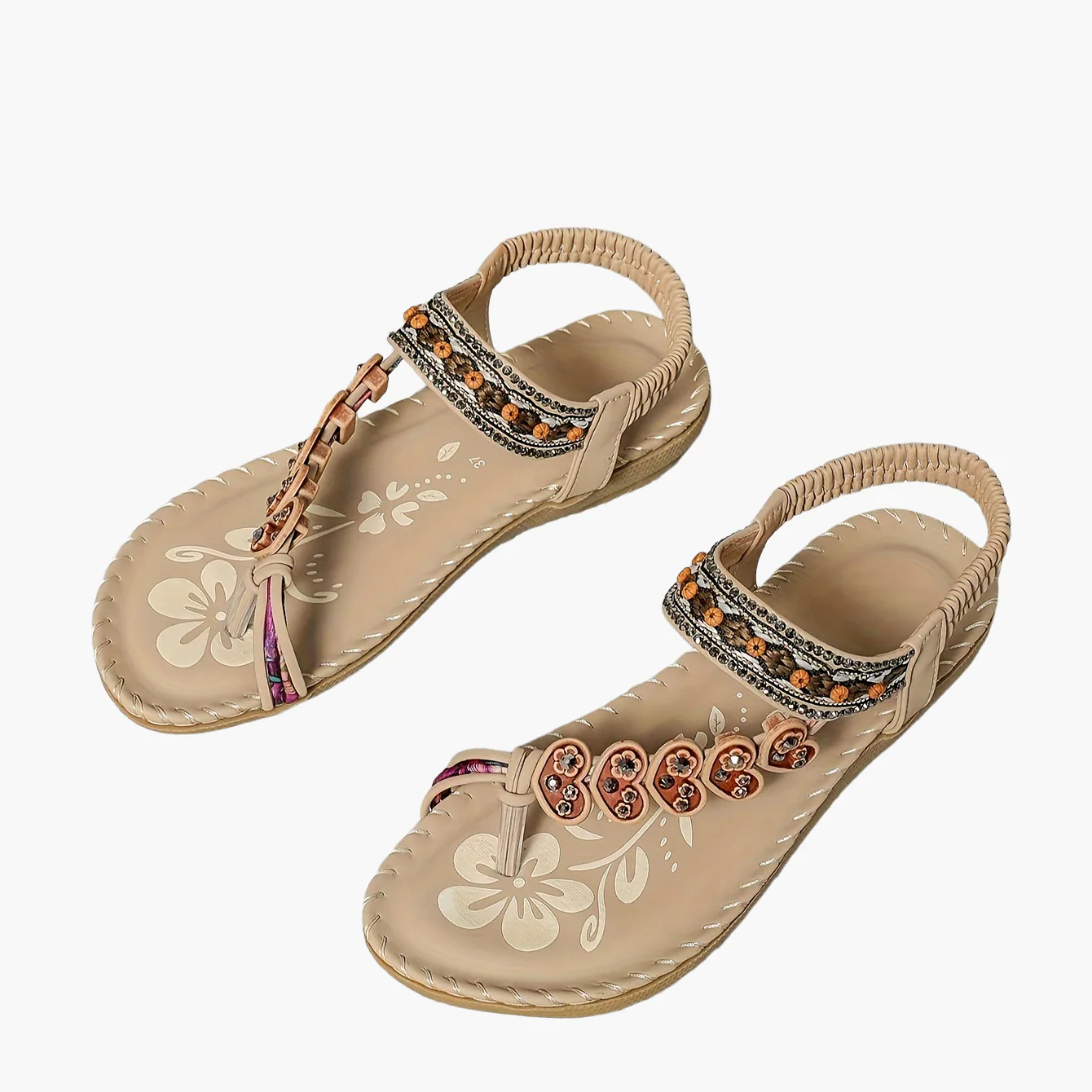 Damen Tribal Sandalen mit Ziersteinen und Ethno-Design – Bequeme Sommerschuhe für Freizeit und Urlaub - Image 7