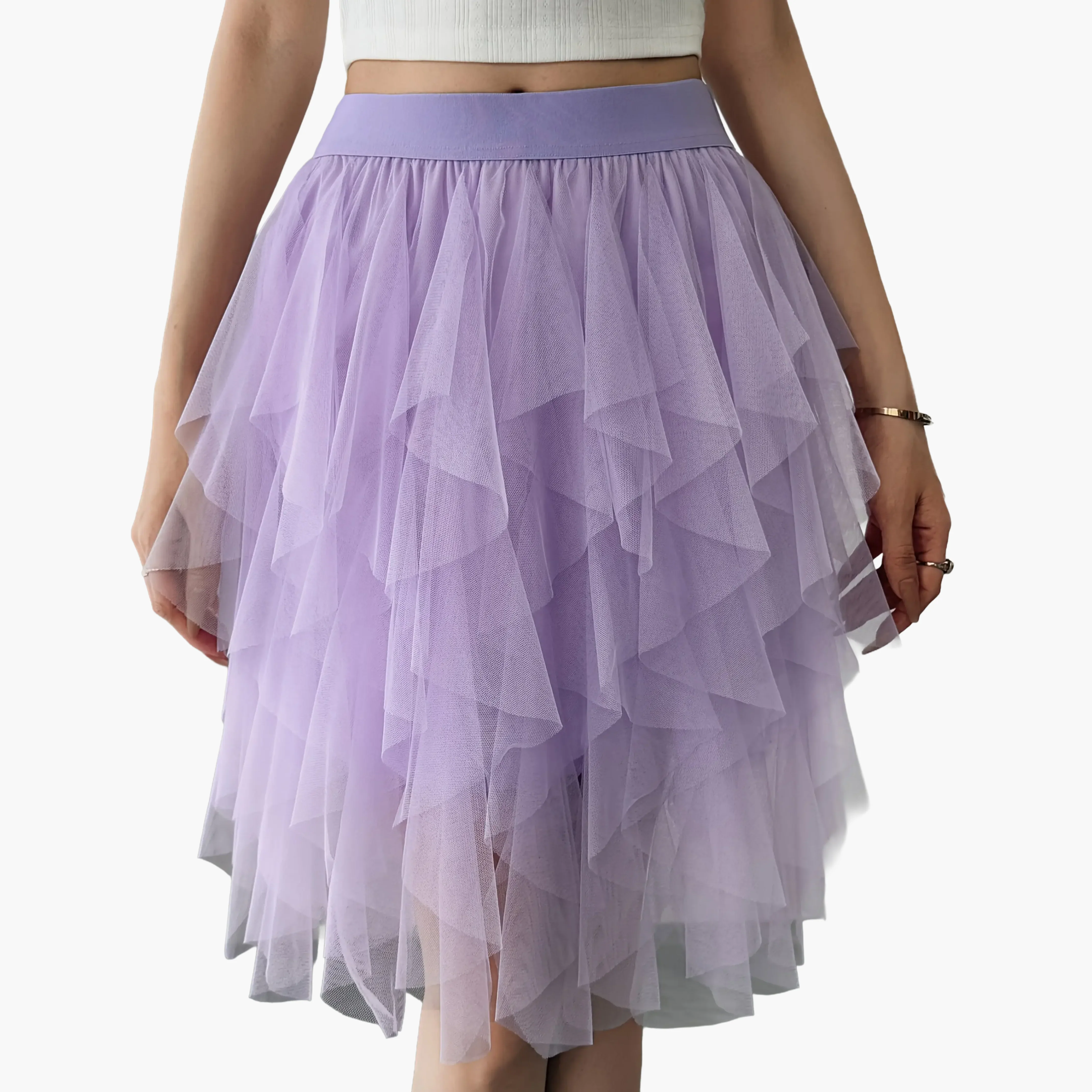Damen Tüllrock mit Stufen-Design, Eleganter Lagenlook, Modisch für Freizeit und besondere Anlässe - Image 13