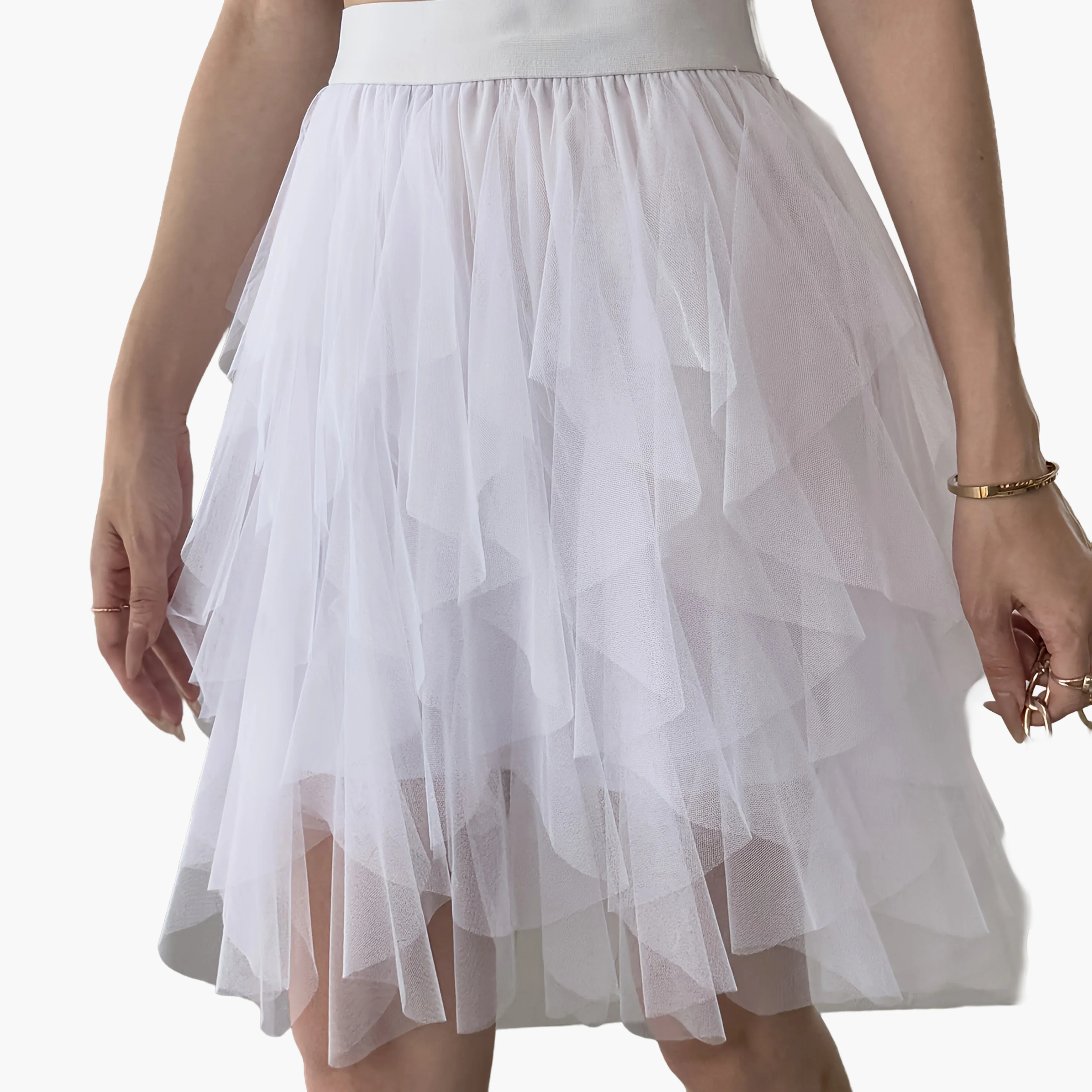 Damen Tüllrock mit Stufen-Design, Eleganter Lagenlook, Modisch für Freizeit und besondere Anlässe - Image 14