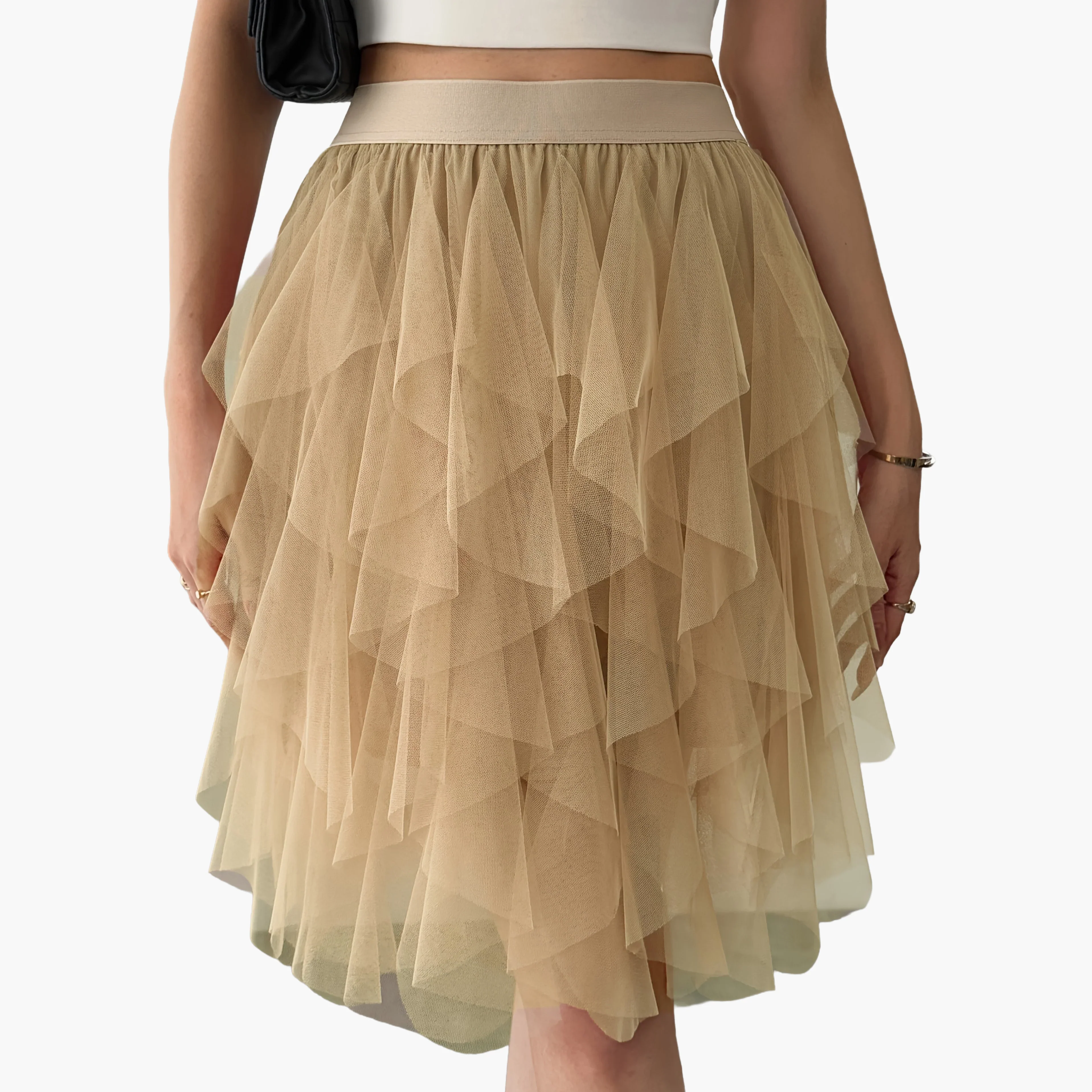 Damen Tüllrock mit Stufen-Design, Eleganter Lagenlook, Modisch für Freizeit und besondere Anlässe - Image 16