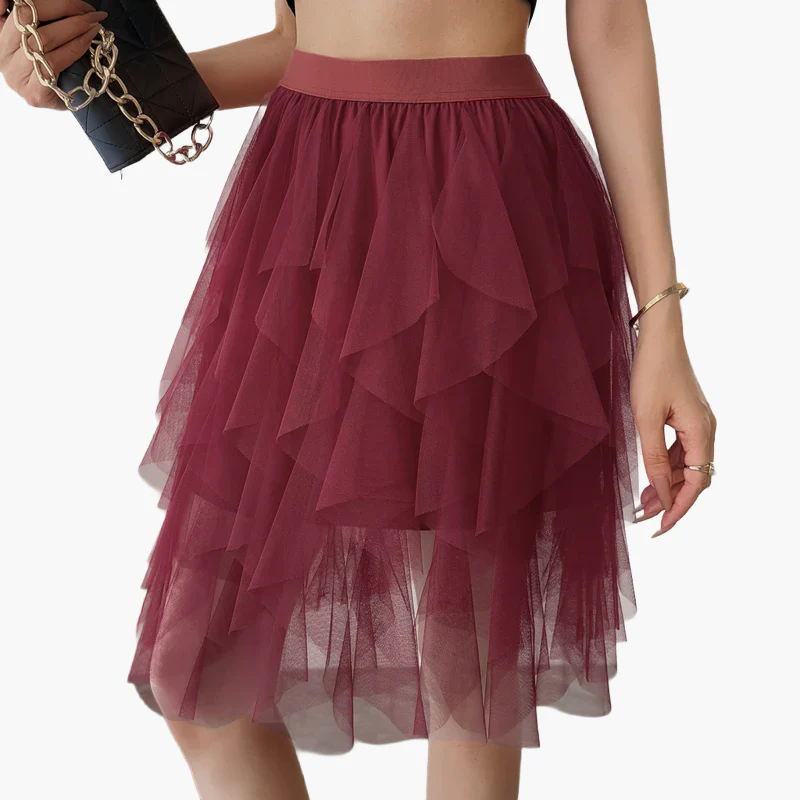 Damen Tüllrock mit Stufen-Design, Eleganter Lagenlook, Modisch für Freizeit und besondere Anlässe - Image 19