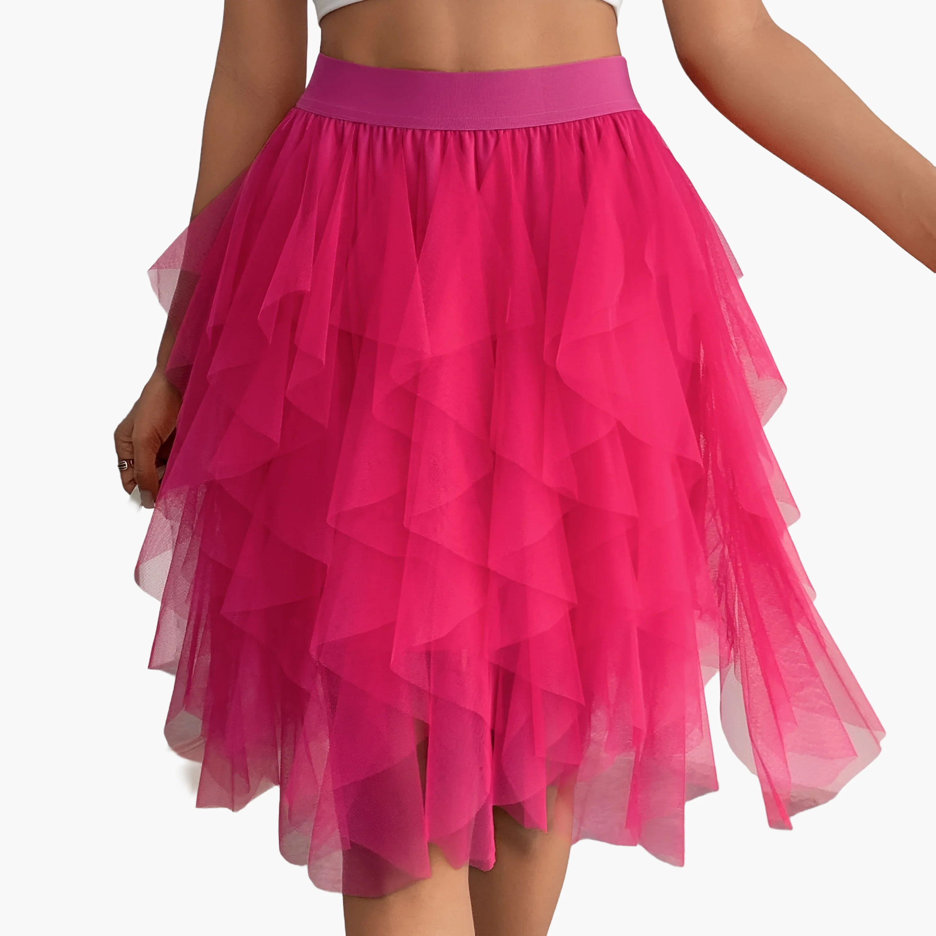 Damen Tüllrock mit Stufen-Design, Eleganter Lagenlook, Modisch für Freizeit und besondere Anlässe - Image 20