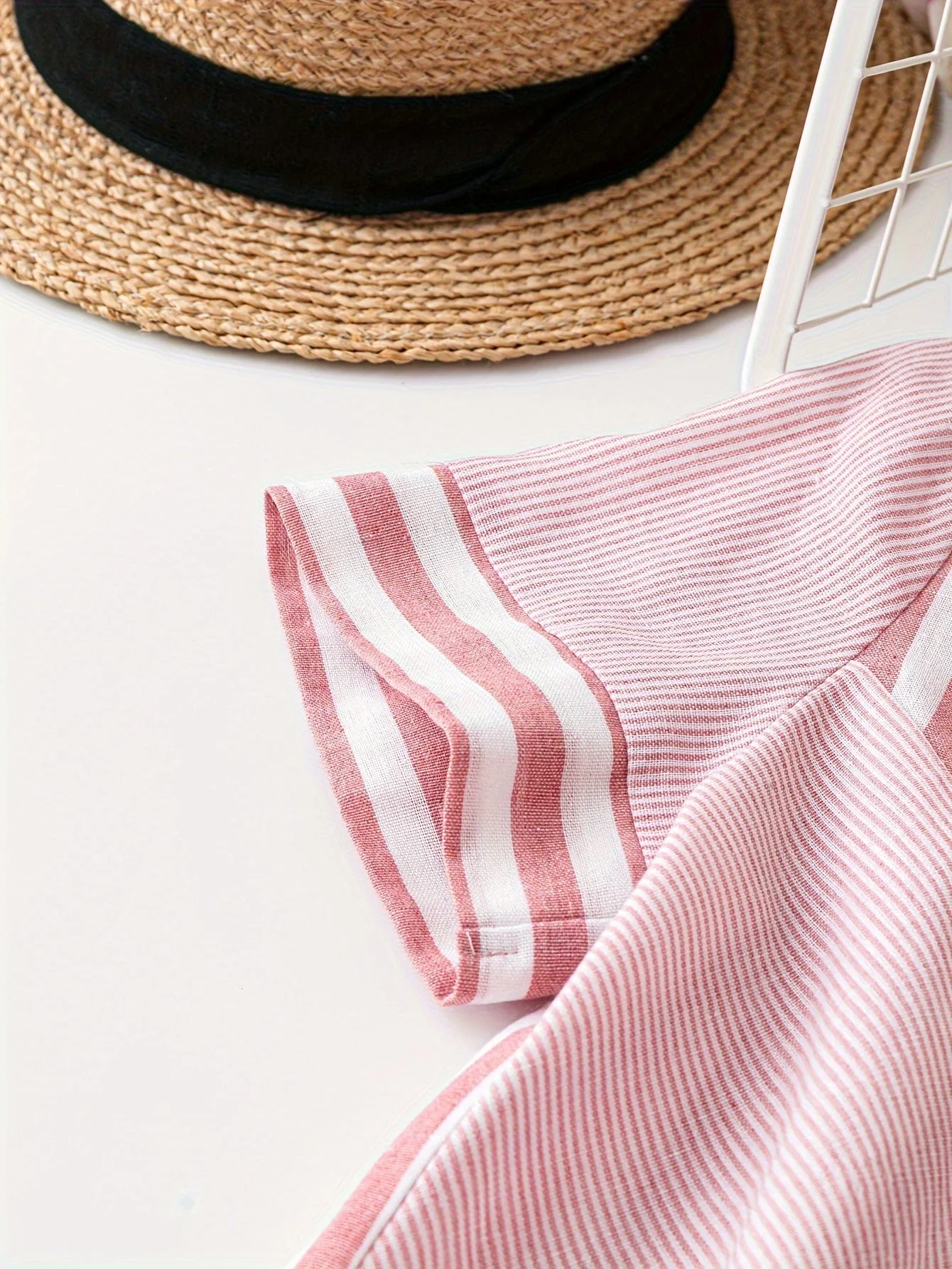 Damen Tunika Bluse mit Streifenmuster und Knopfleiste – Eleganter Sommer-Style für Alltag und Freizeit - Image 4