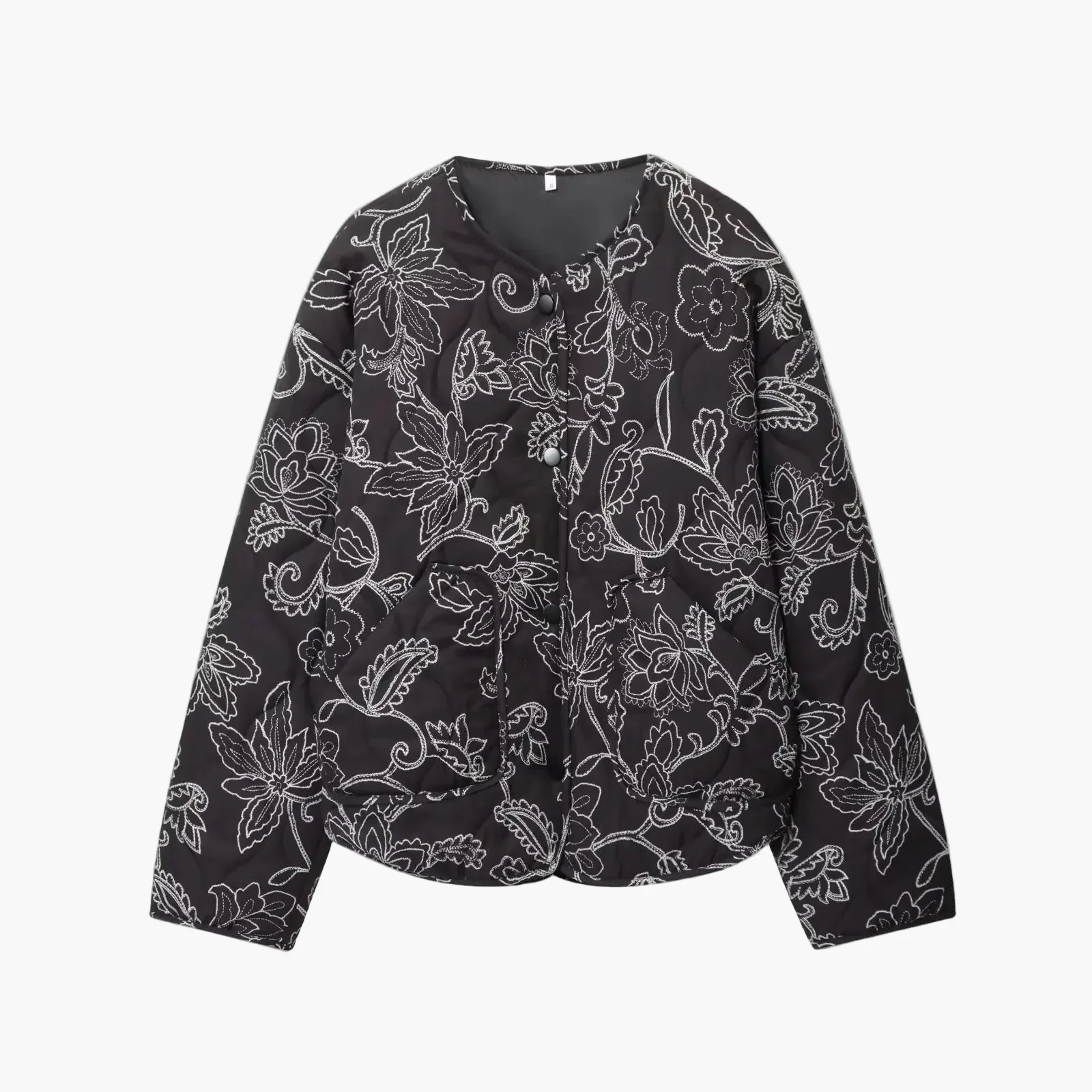 Damen Übergangsjacke mit gesticktem Blumenmuster – Lässiger City-Look, Ideal für Frühling und Herbst - Image 7