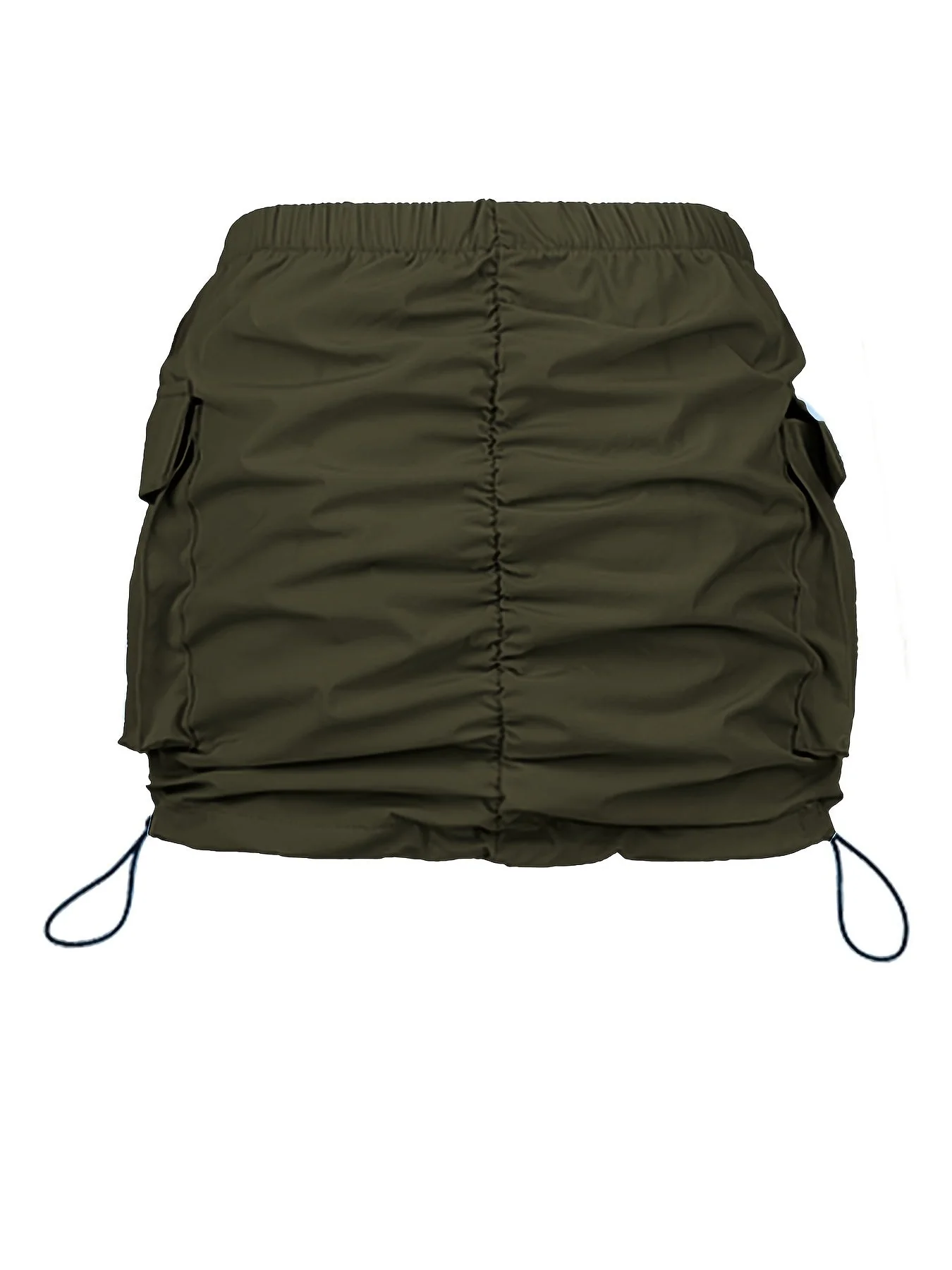 Damen Utility Minirock mit Kordelzug und Cargotaschen – Streetstyle Freizeitrock