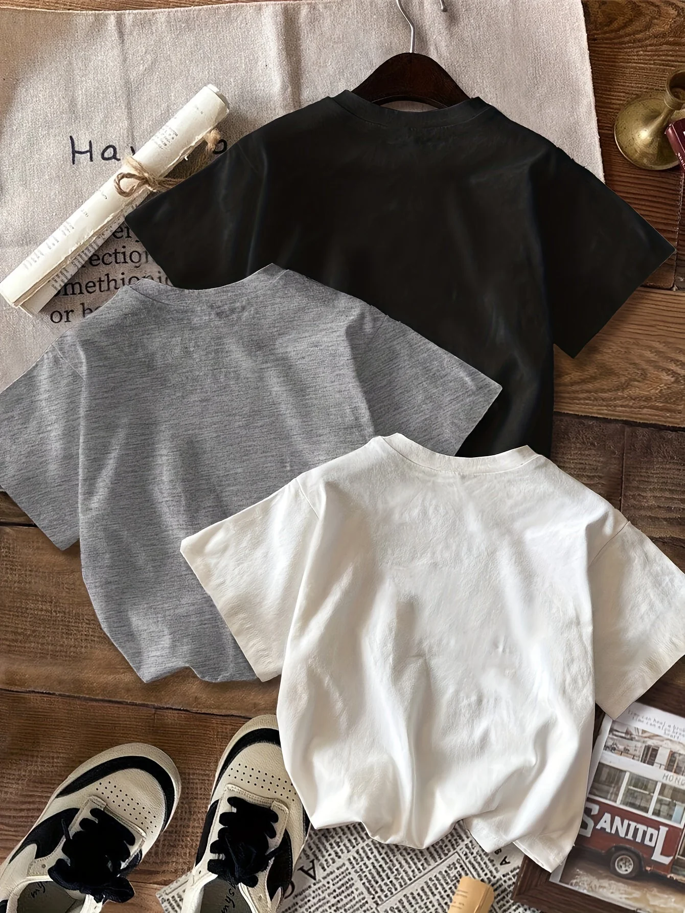 Damen Vintage College Style T-Shirt Set – Freizeit Rundhals Kurzarm mit City-Prints - Image 2