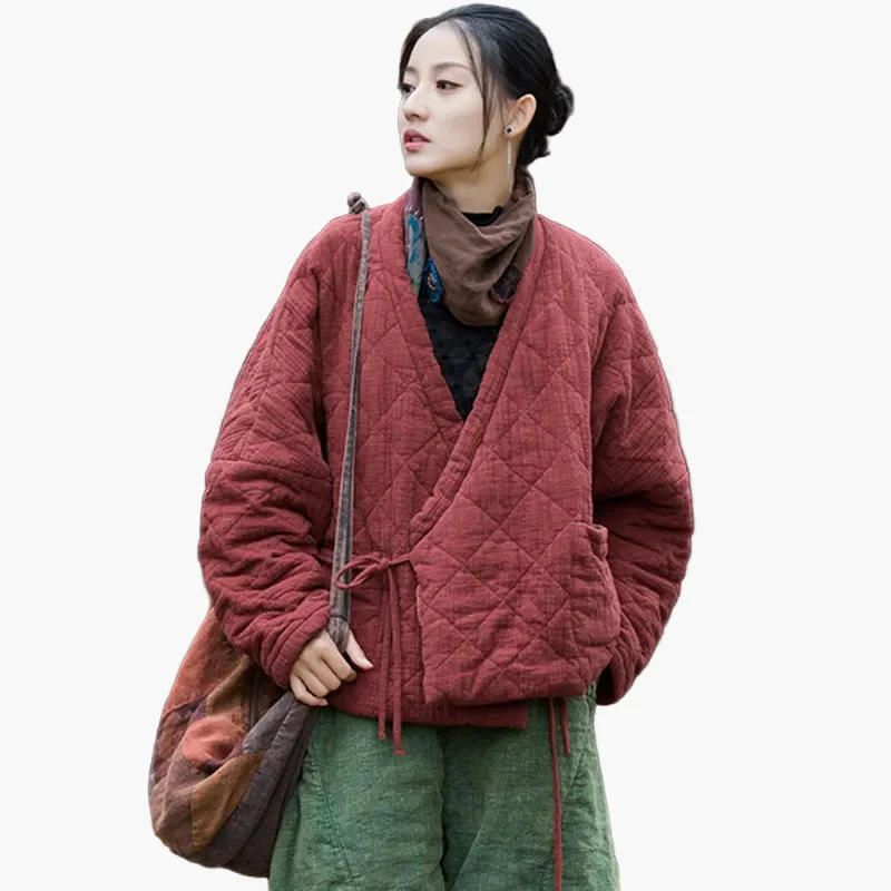 Damen Vintage Kimono-Jacke im Oversize-Look – Lässige Steppjacke für Alltag und Freizeit