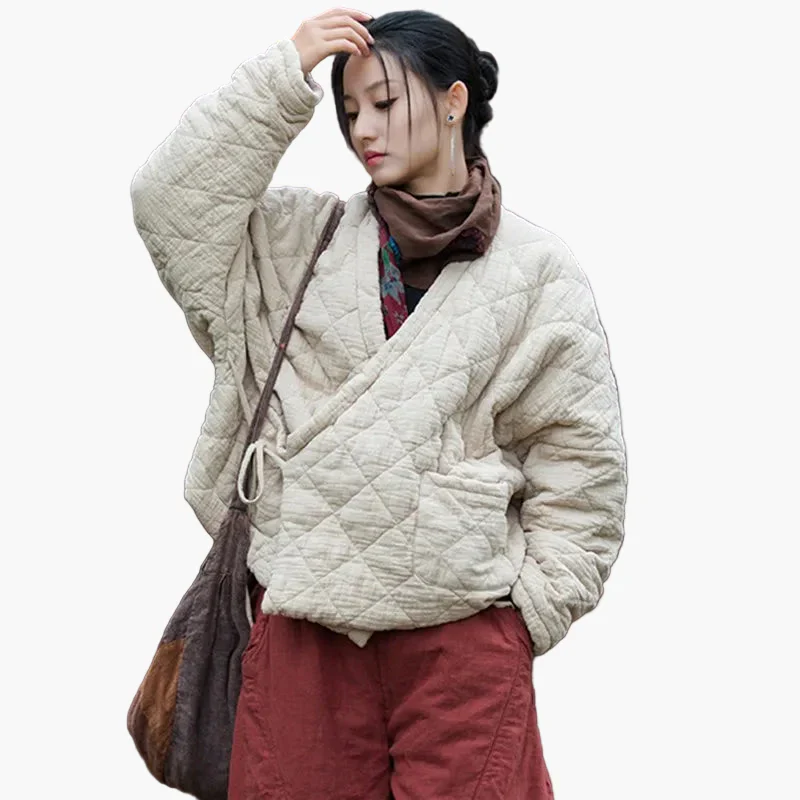 Damen Vintage Kimono-Jacke im Oversize-Look – Lässige Steppjacke für Alltag und Freizeit - Image 4
