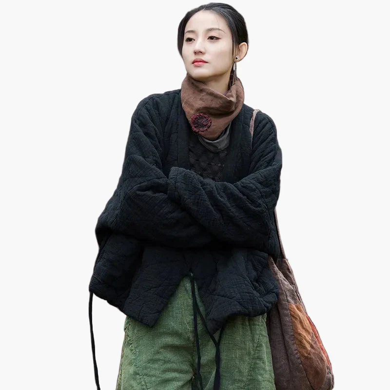 Damen Vintage Kimono-Jacke im Oversize-Look – Lässige Steppjacke für Alltag und Freizeit - Image 5