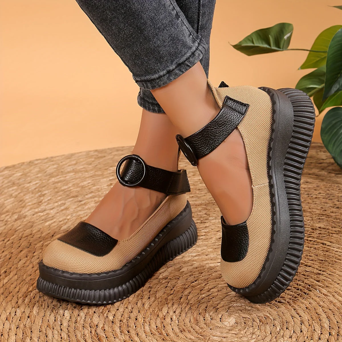 Damen Vintage Mary Jane Halbschuhe mit Rundzehen und Riemen – Bequeme Freizeitschuhe für Alltag und Büro - Image 4