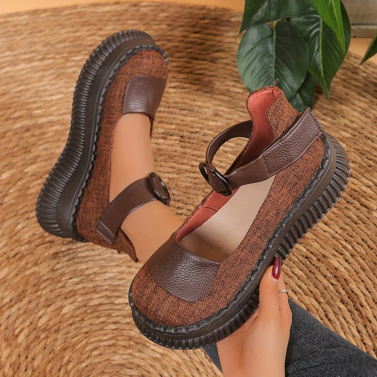 Damen Vintage Mary Jane Halbschuhe mit Rundzehen und Riemen – Bequeme Freizeitschuhe für Alltag und Büro - Image 9