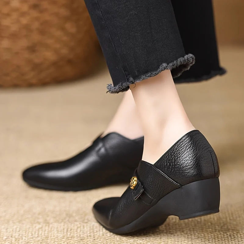 Damen Vintage Mary Jane Schuhe mit Blockabsatz und Blumendetail – Elegante Alltagsschuhe - Image 2
