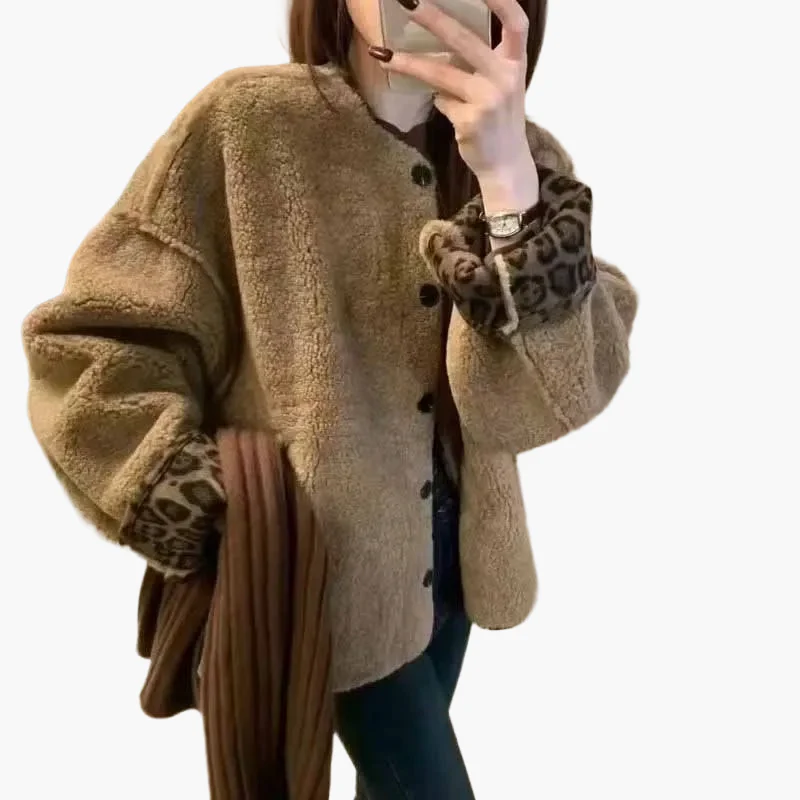 Damen Vintage Oversize Jacke mit Knopfleiste – Modischer Herbstmantel für Alltag & Freizeit - Image 5