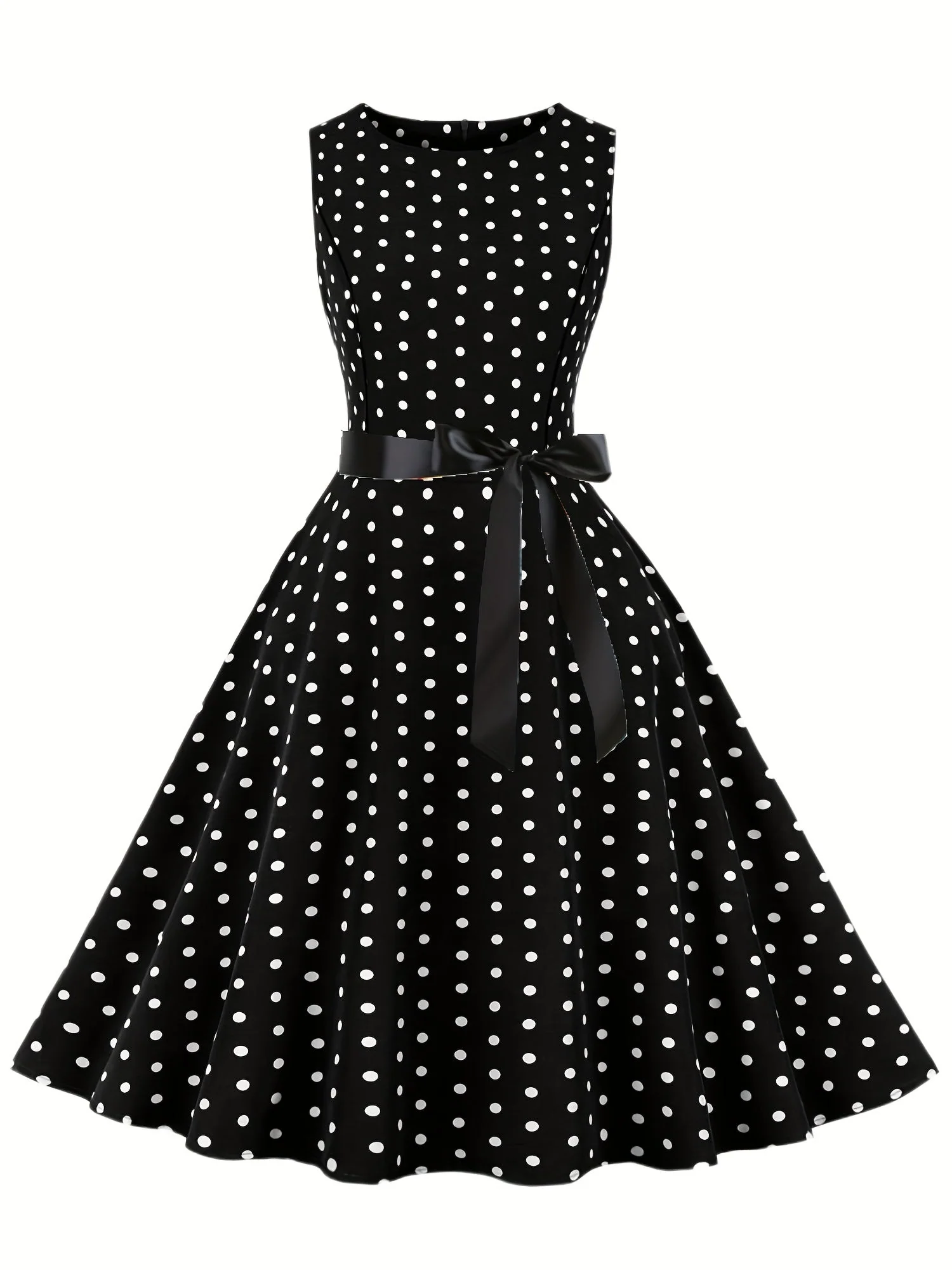 Damen Vintage Polka Dot Kleid Fit & Flare für festliche Anlässe und Alltag
