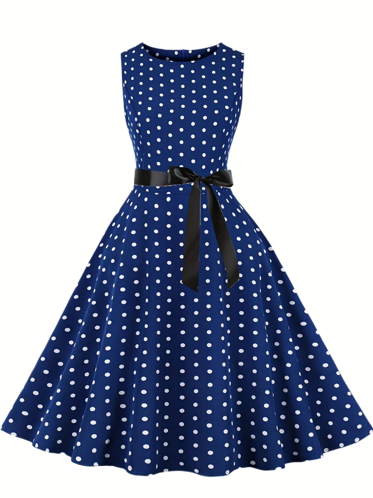 Damen Vintage Polka Dot Kleid Fit & Flare für festliche Anlässe und Alltag - Image 4