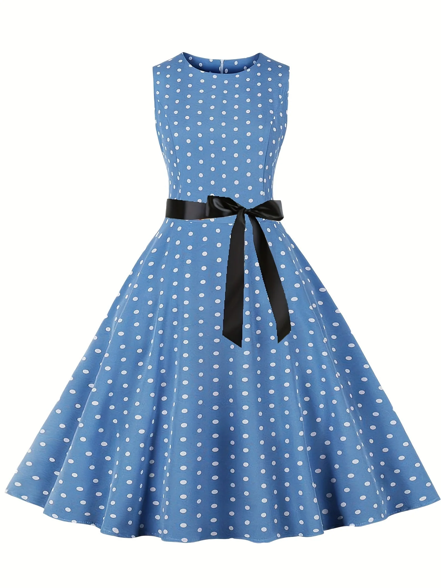 Damen Vintage Polka Dot Kleid Fit & Flare für festliche Anlässe und Alltag - Image 5