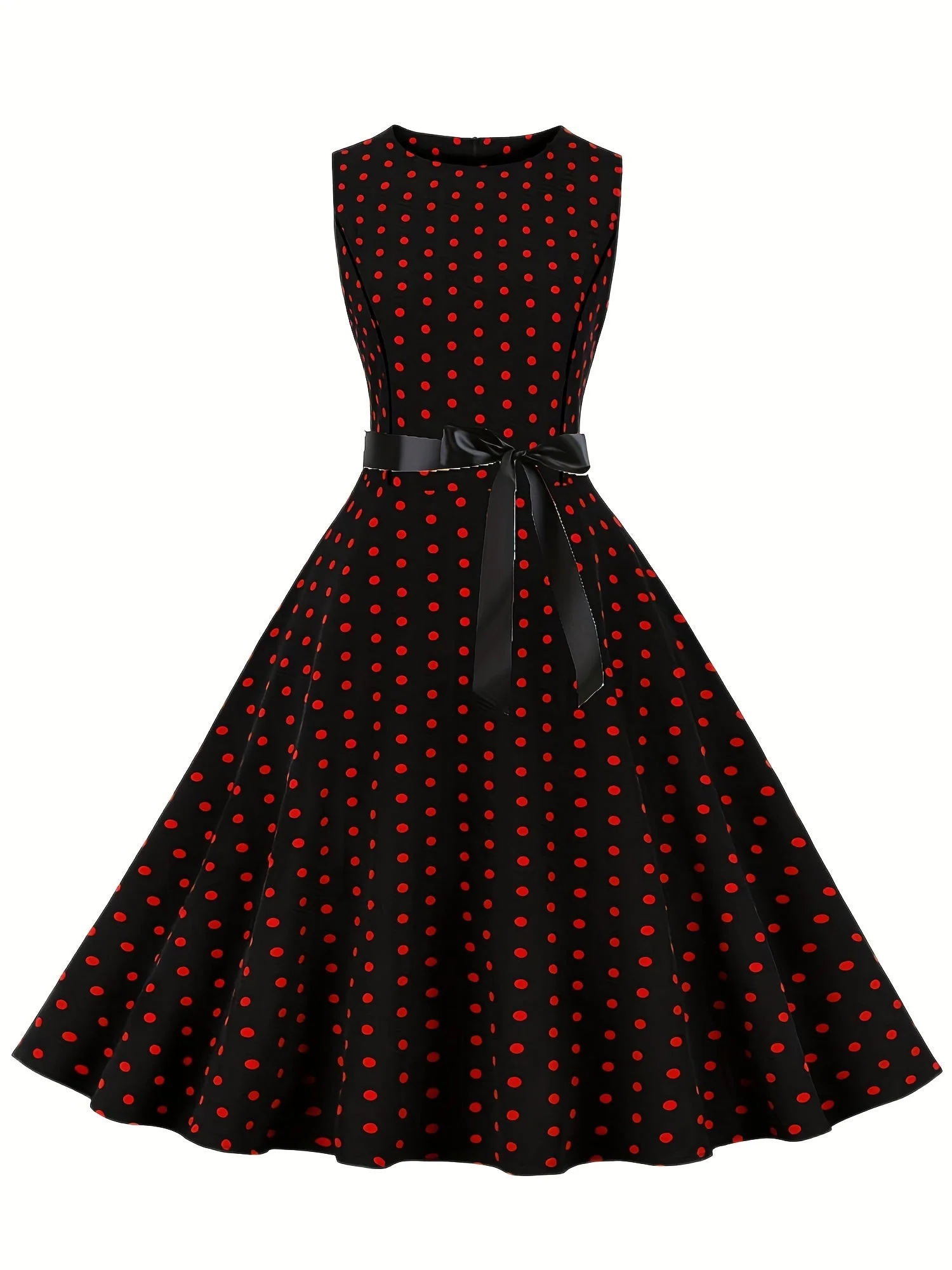 Damen Vintage Polka Dot Kleid Fit & Flare für festliche Anlässe und Alltag - Image 6