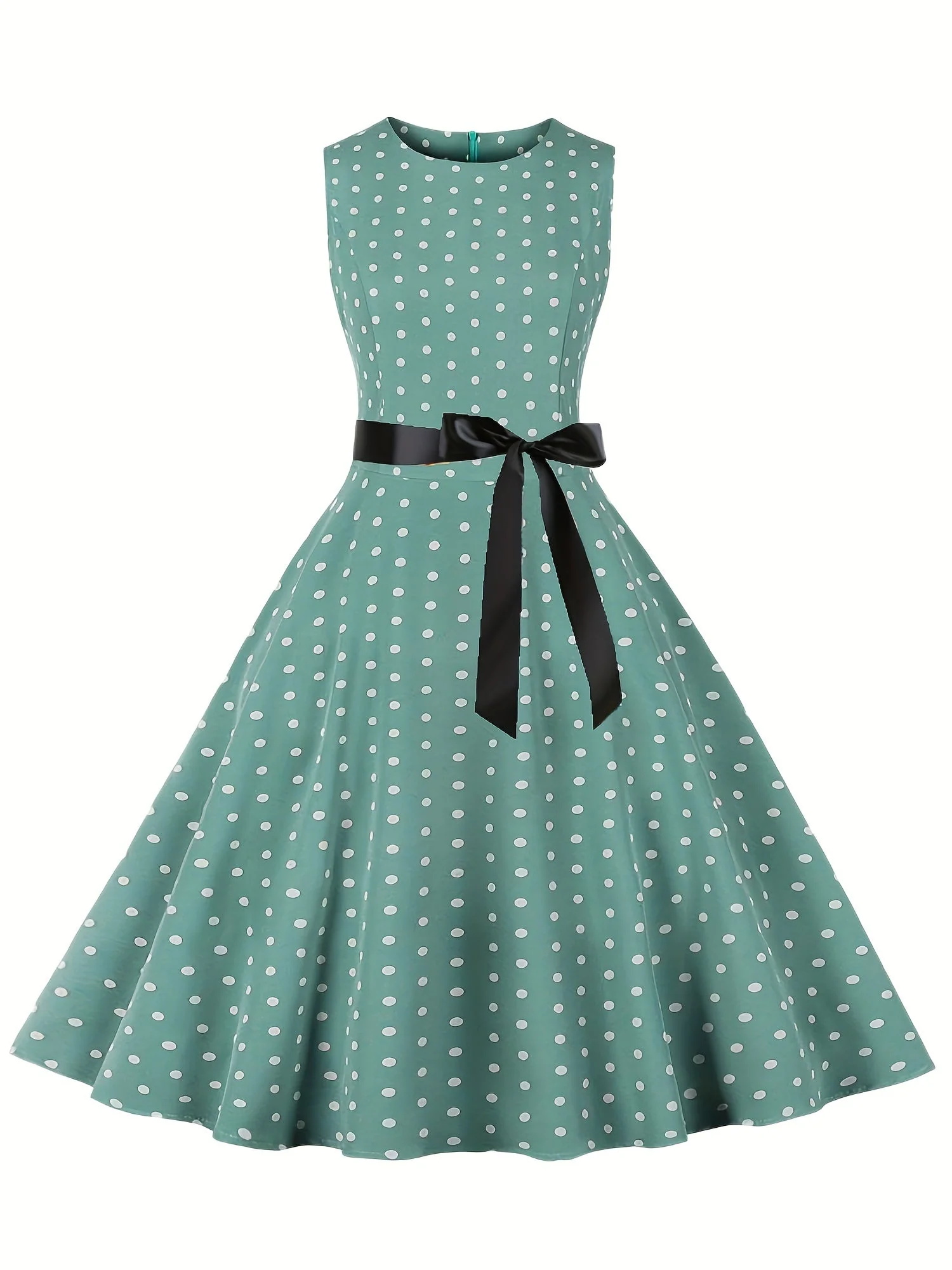 Damen Vintage Polka Dot Kleid Fit & Flare für festliche Anlässe und Alltag - Image 7