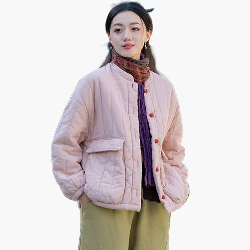 Damen Vintage Steppjacke im lockeren Freizeitstil – Übergangsjacke für Alltag und Outdoor - Image 4