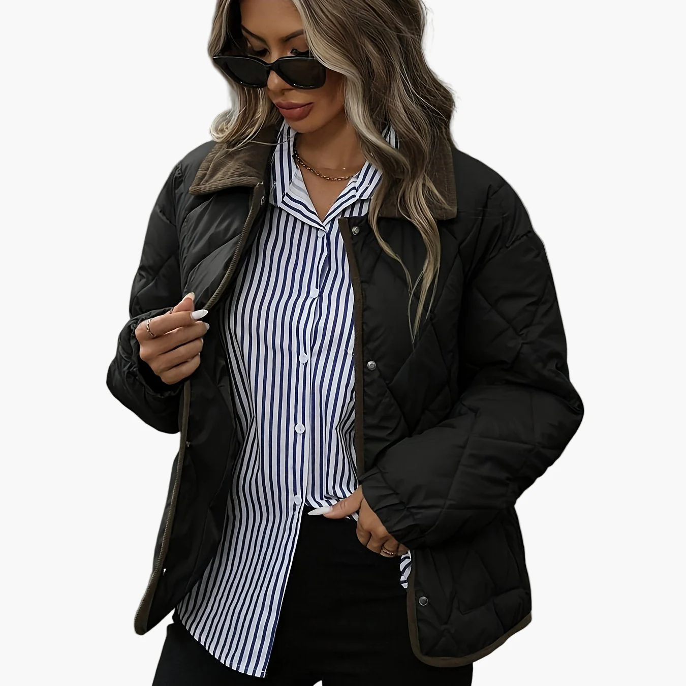 Damen Vintage Steppjacke mit Kontrastdetails – Stilvolle Übergangsjacke für Alltag und Freizeit - Image 10