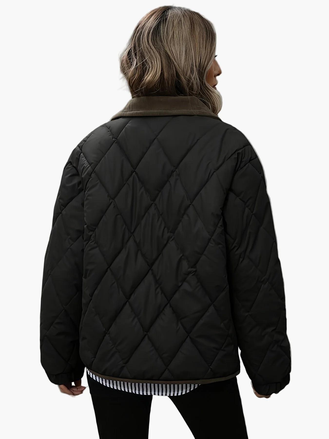 Damen Vintage Steppjacke mit Kontrastdetails – Stilvolle Übergangsjacke für Alltag und Freizeit - Image 7