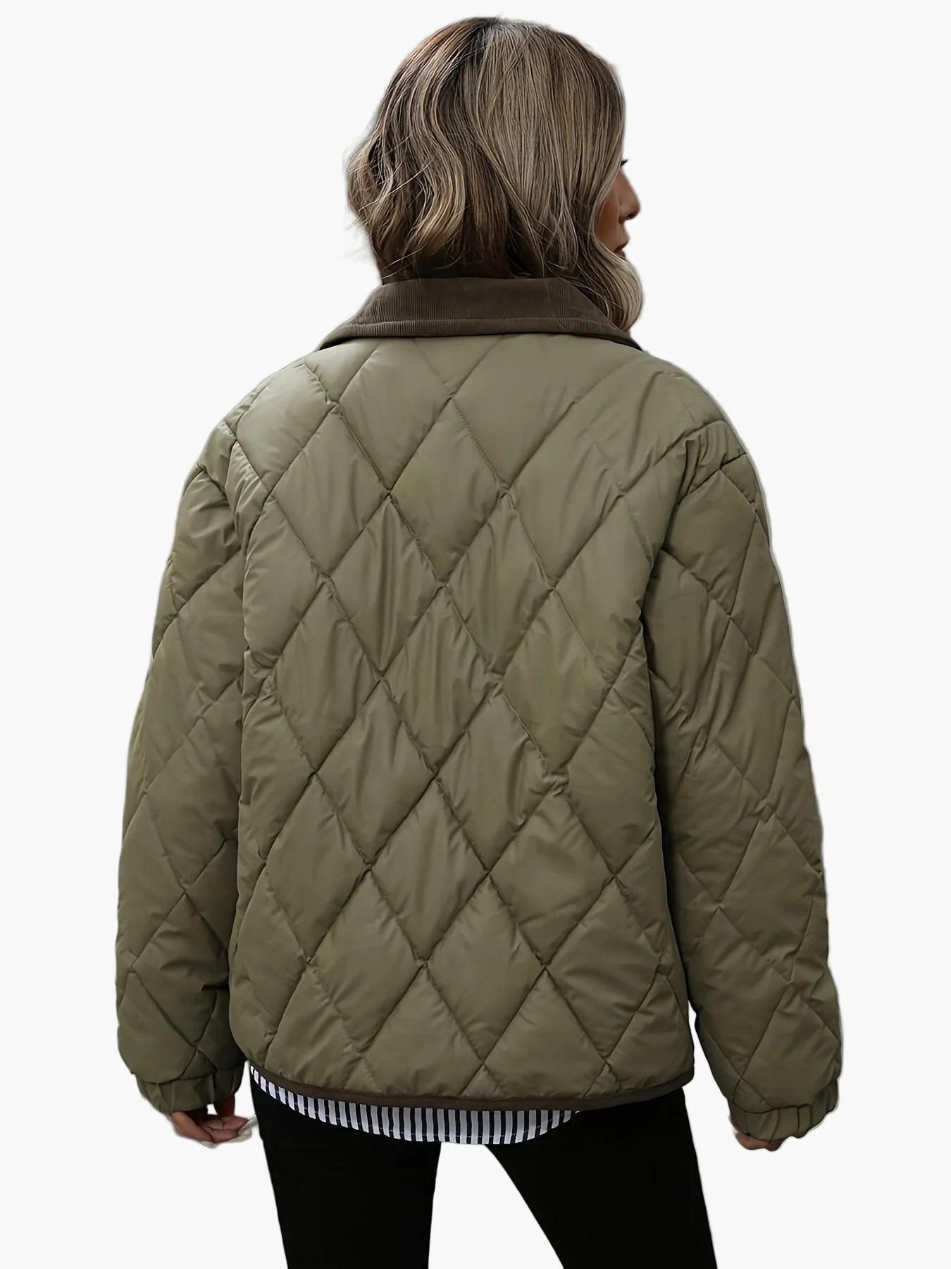 Damen Vintage Steppjacke mit Kontrastdetails – Stilvolle Übergangsjacke für Alltag und Freizeit - Image 8