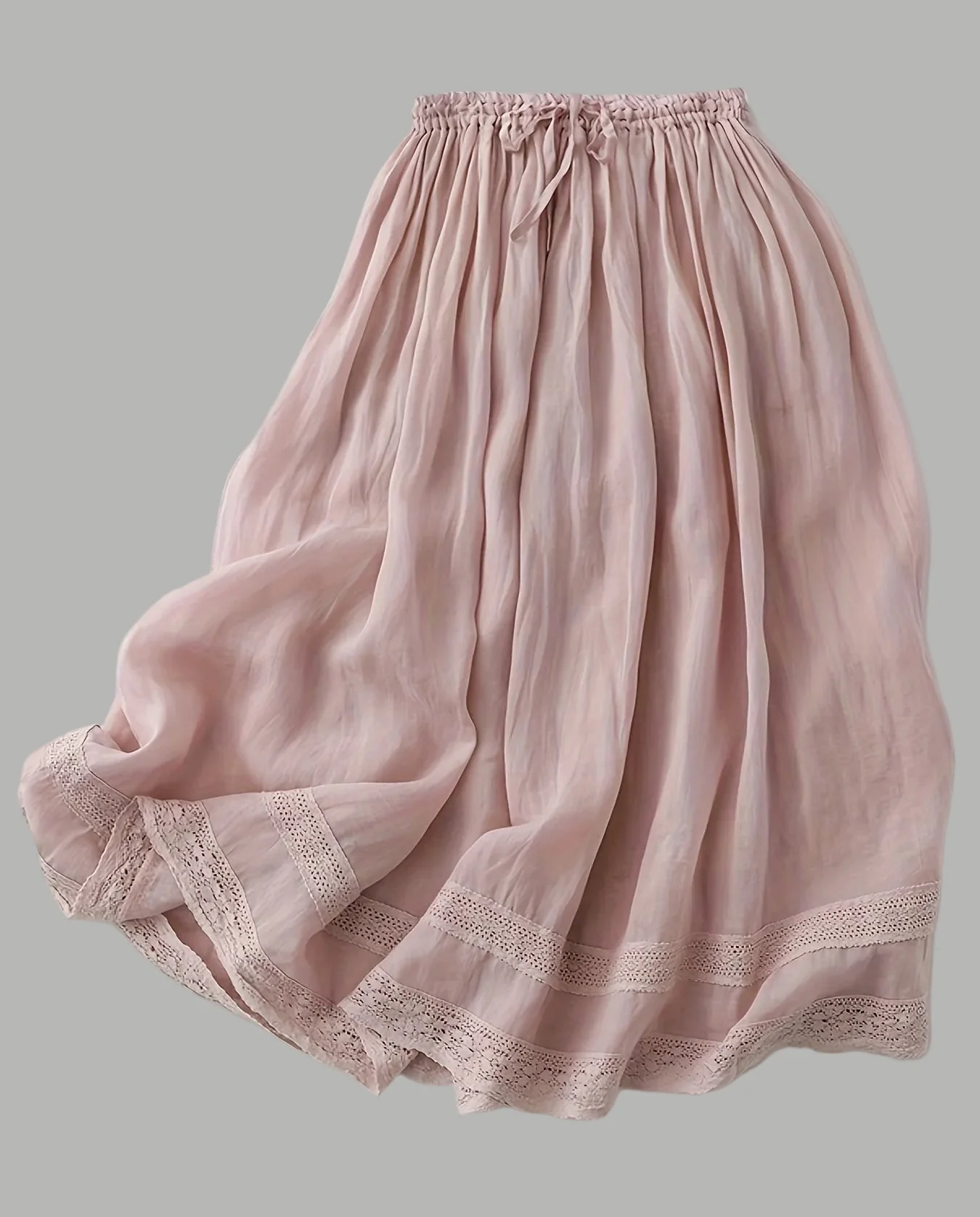 Damen Vintage Unterrock mit Spitze für Sommer, Midi Petticoat im Romantik-Stil - Image 2