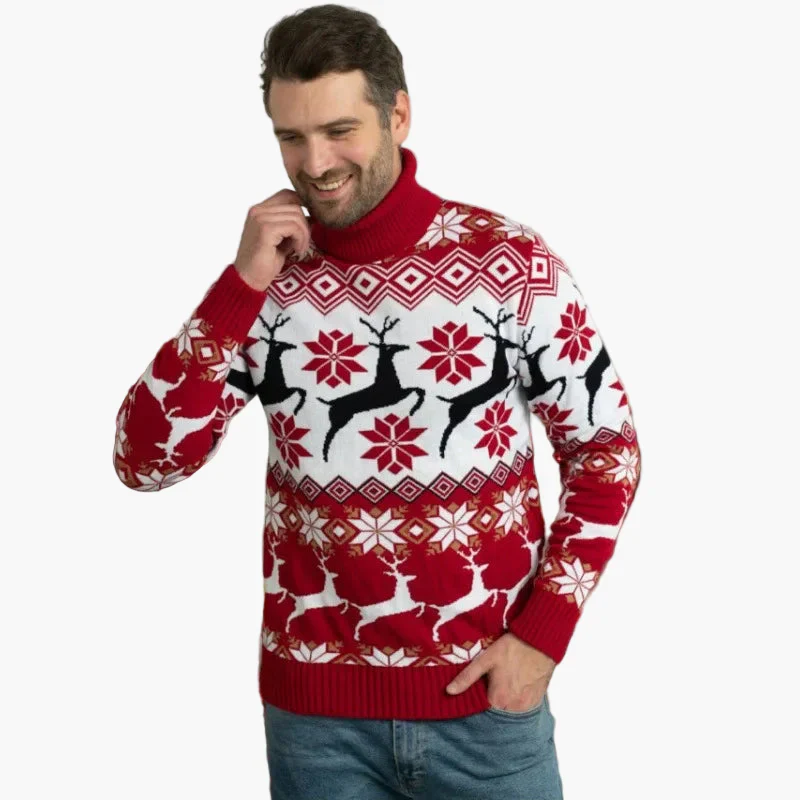 Damen Weihnachtspullover mit Rentier- und Schneeflockenmuster – Modischer Winter Pullover für festliche Anlässe - Image 2