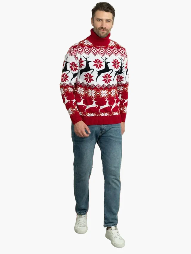 Damen Weihnachtspullover mit Rentier- und Schneeflockenmuster – Modischer Winter Pullover für festliche Anlässe - Image 4