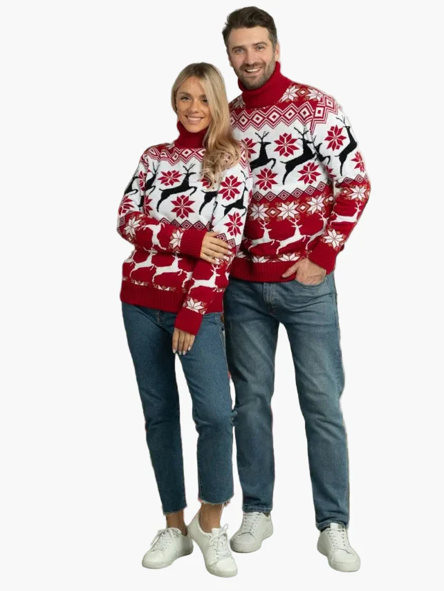 Damen Weihnachtspullover mit Rentier- und Schneeflockenmuster – Modischer Winter Pullover für festliche Anlässe - Image 5
