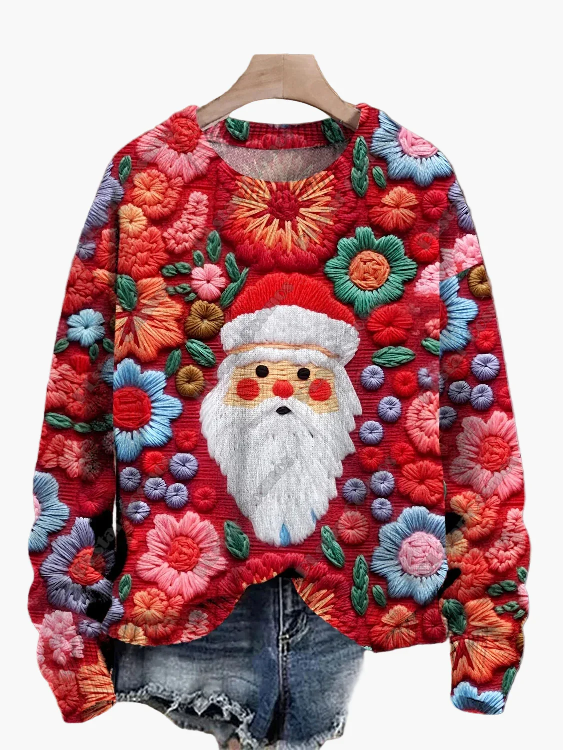 Damen Weihnachtspullover mit Stickerei – Süßer Winter-Festlicher Sweater - Image 13