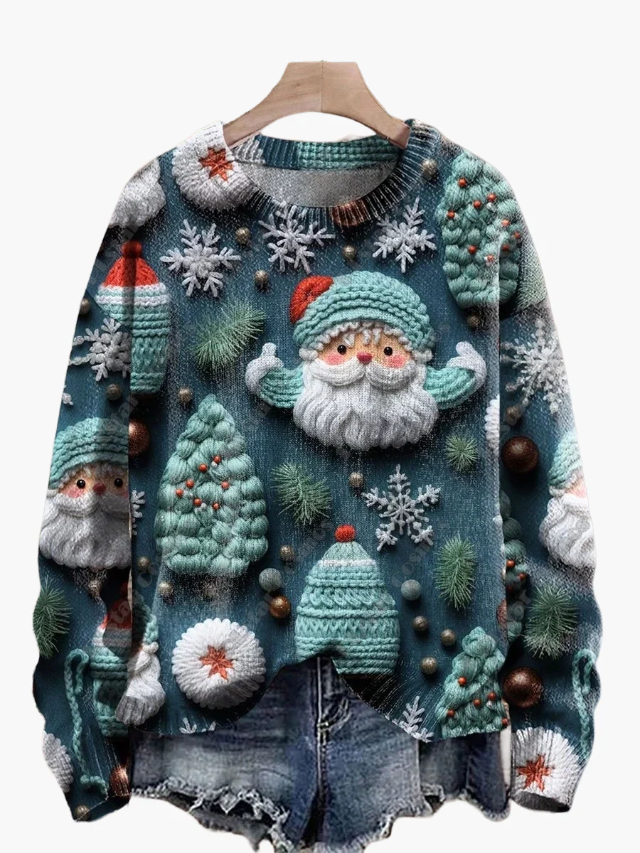 Damen Weihnachtspullover mit Stickerei – Süßer Winter-Festlicher Sweater - Image 14
