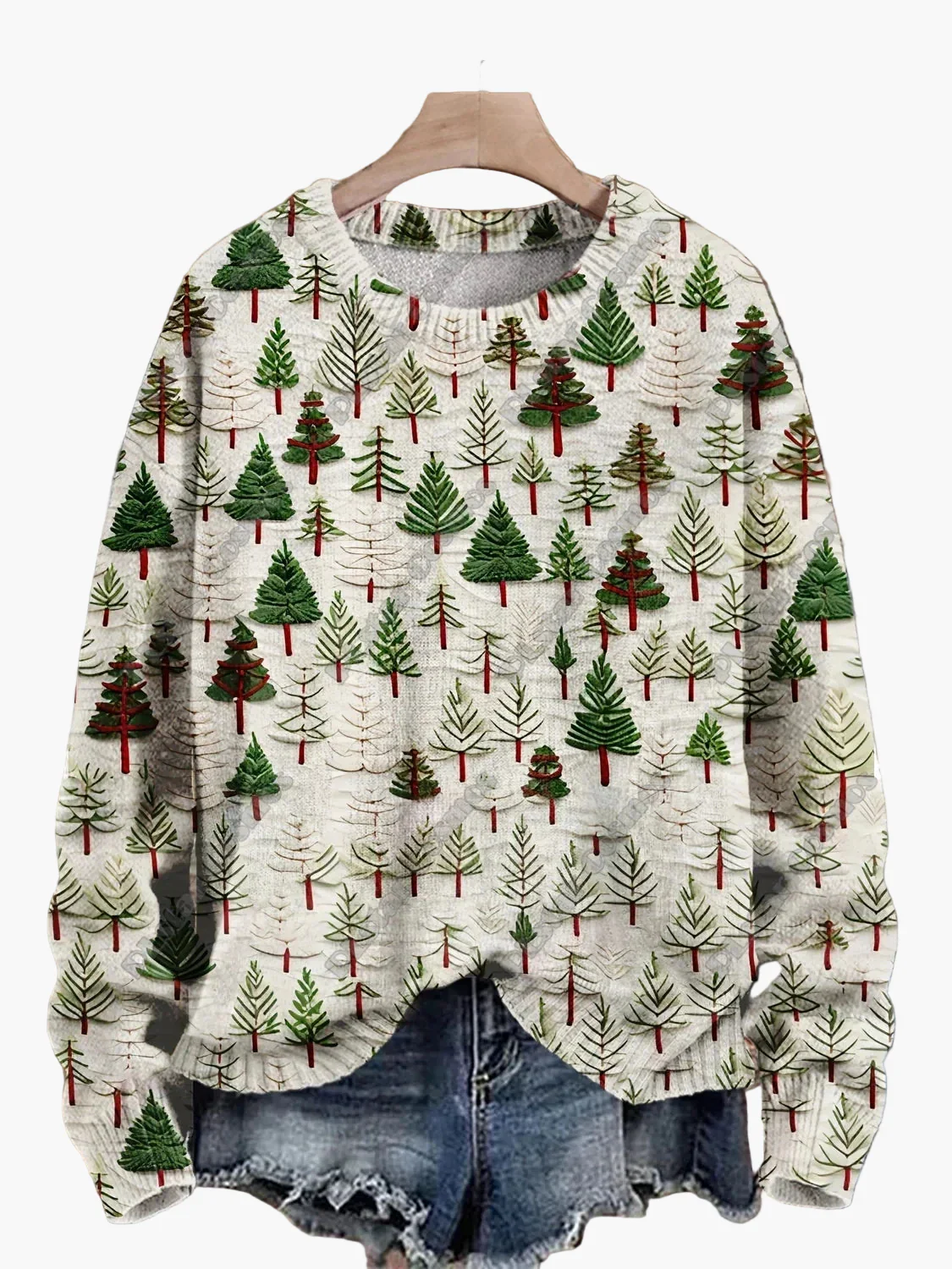 Damen Weihnachtspullover mit Stickerei – Süßer Winter-Festlicher Sweater - Image 7