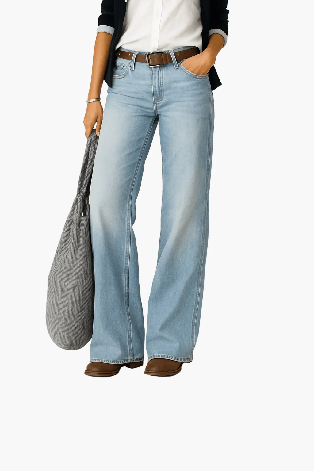 Damen Weitbein-Jeans für Alltag und Büro – Stilvolle Freizeit-Hose mit modernem Schnitt - Image 4
