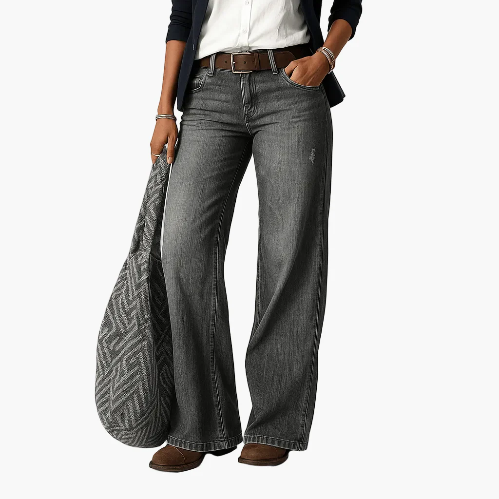 Damen Weitbein-Jeans für Alltag und Büro – Stilvolle Freizeit-Hose mit modernem Schnitt - Image 6