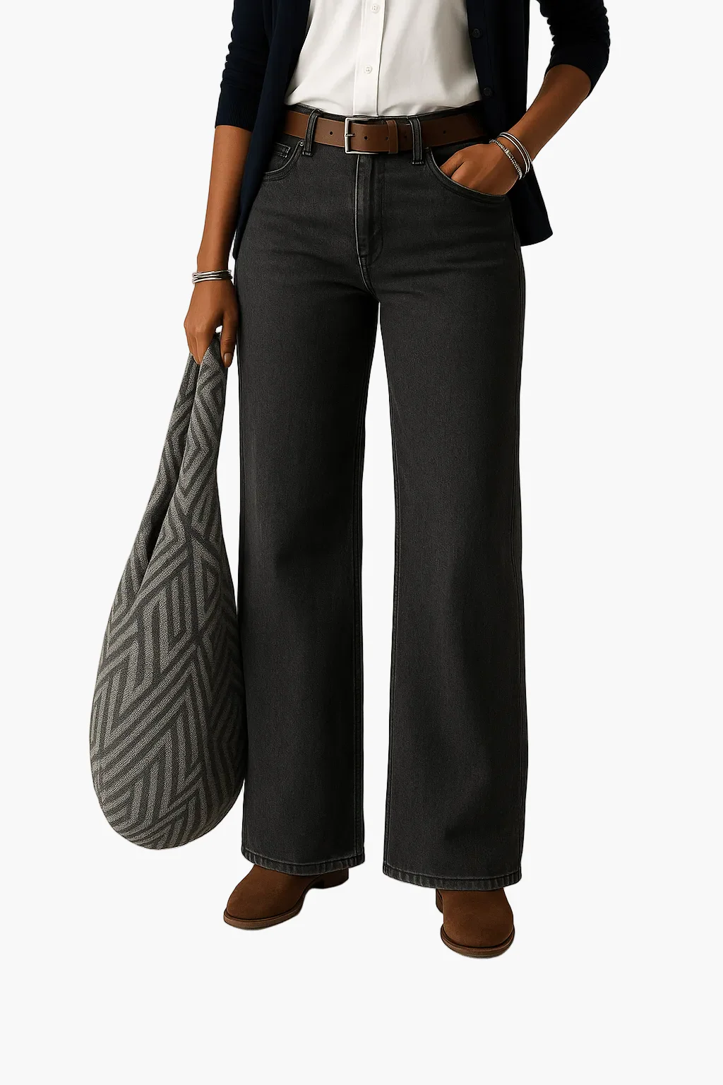 Damen Weitbein-Jeans für Alltag und Büro – Stilvolle Freizeit-Hose mit modernem Schnitt - Image 8