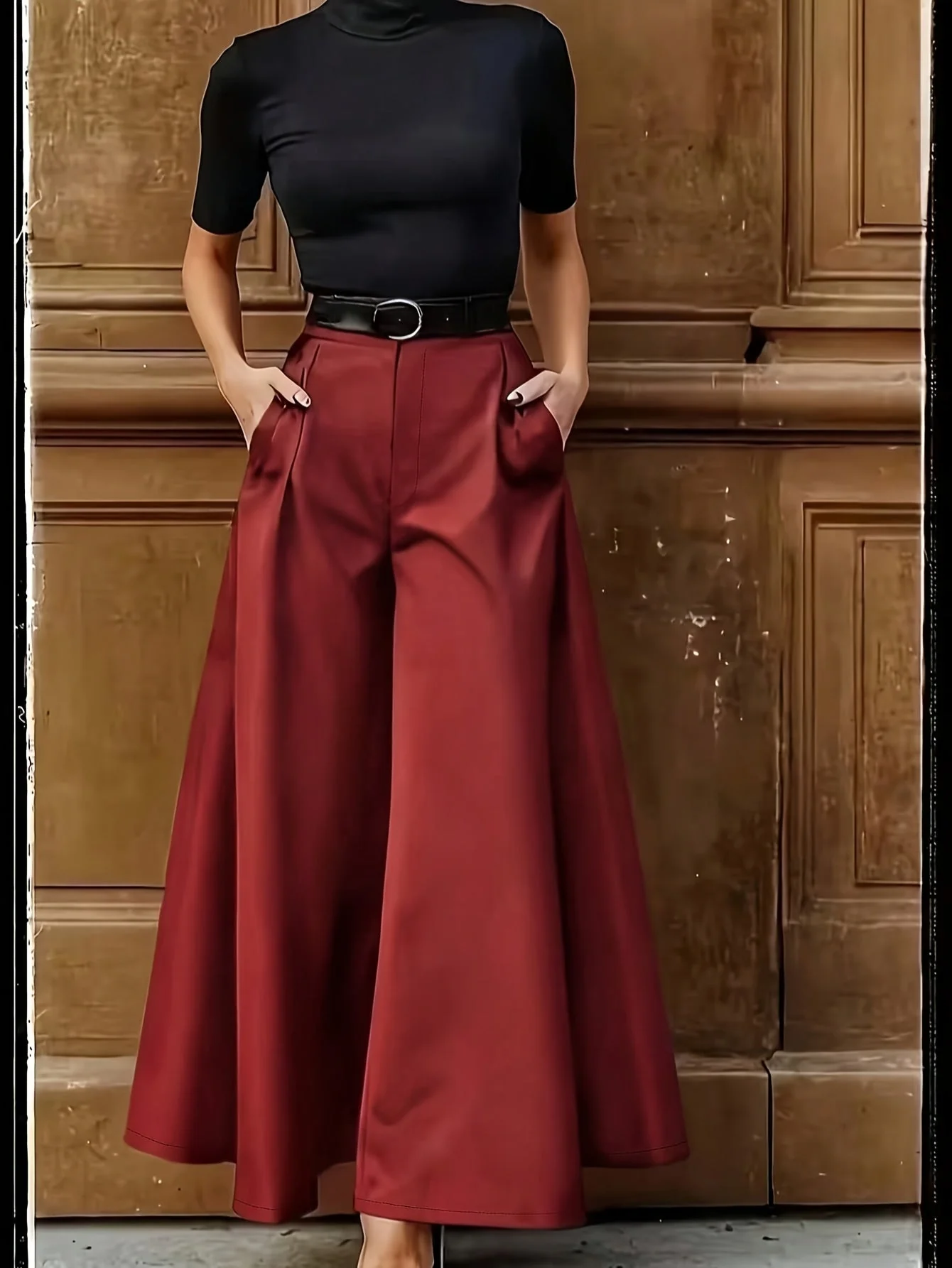 Damen Weitbeinige Palazzo Hose – Eleganter Business und Abend Look - Image 5