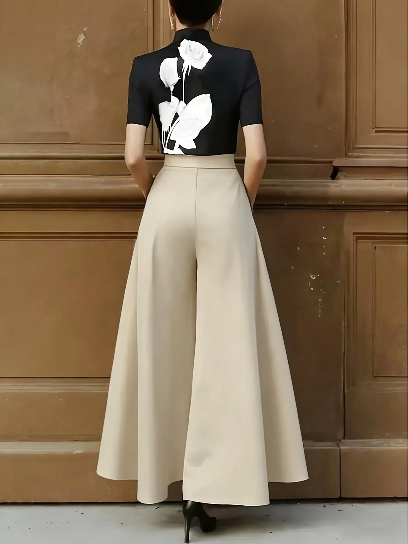 Damen Weitbeinige Palazzo Hose – Eleganter Business und Abend Look - Image 6