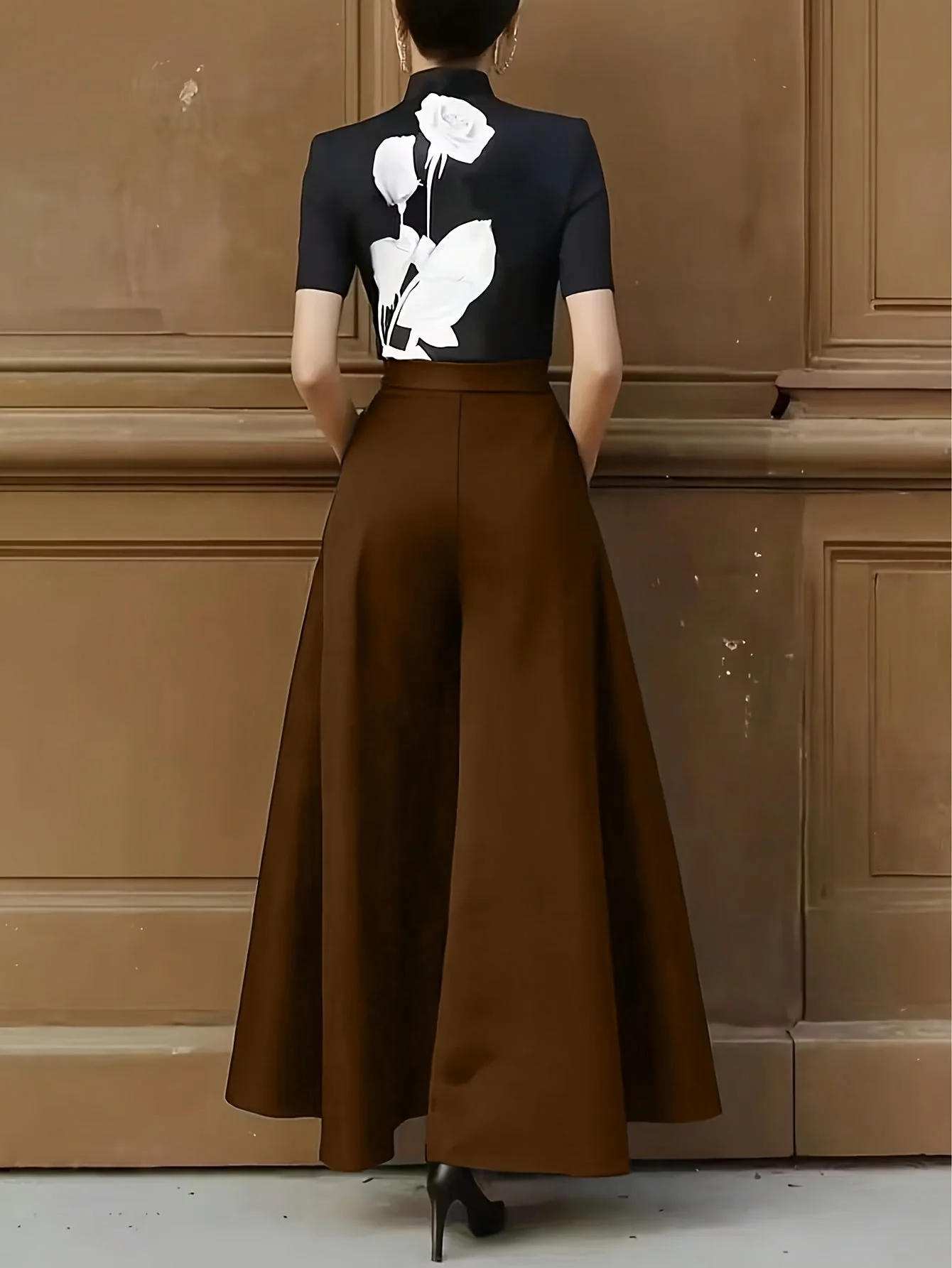 Damen Weitbeinige Palazzo Hose – Eleganter Business und Abend Look - Image 7