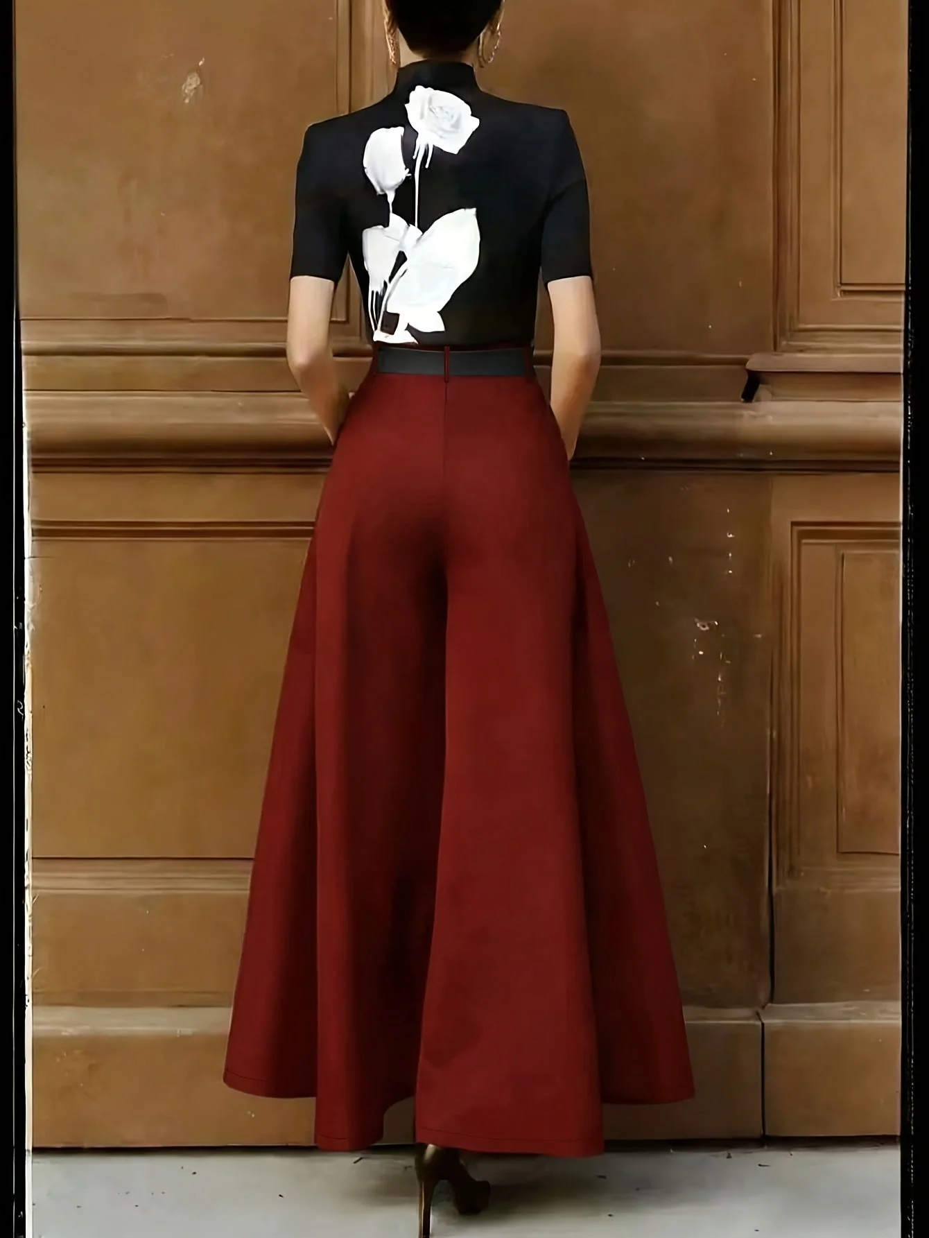 Damen Weitbeinige Palazzo Hose – Eleganter Business und Abend Look - Image 9