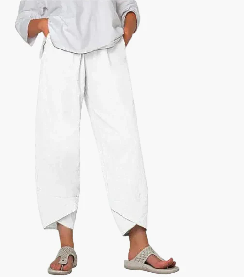 Damen Weite Cropped-Hose mit Überlappendem Saum – Modisch, Bequem & Vielseitig für Alltag und Freizeit - Image 9
