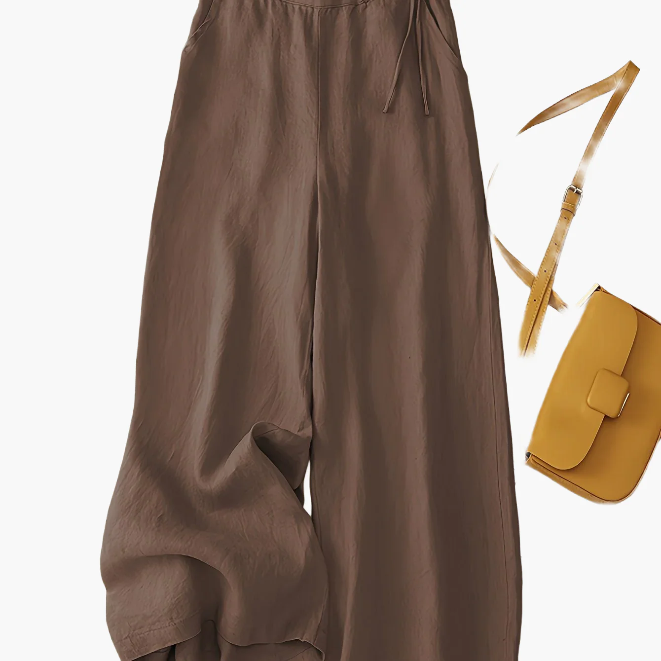 Damen Weite Freizeithose Elegant mit Bindegürtel – Perfekt für Frühling und Sommer - Image 13