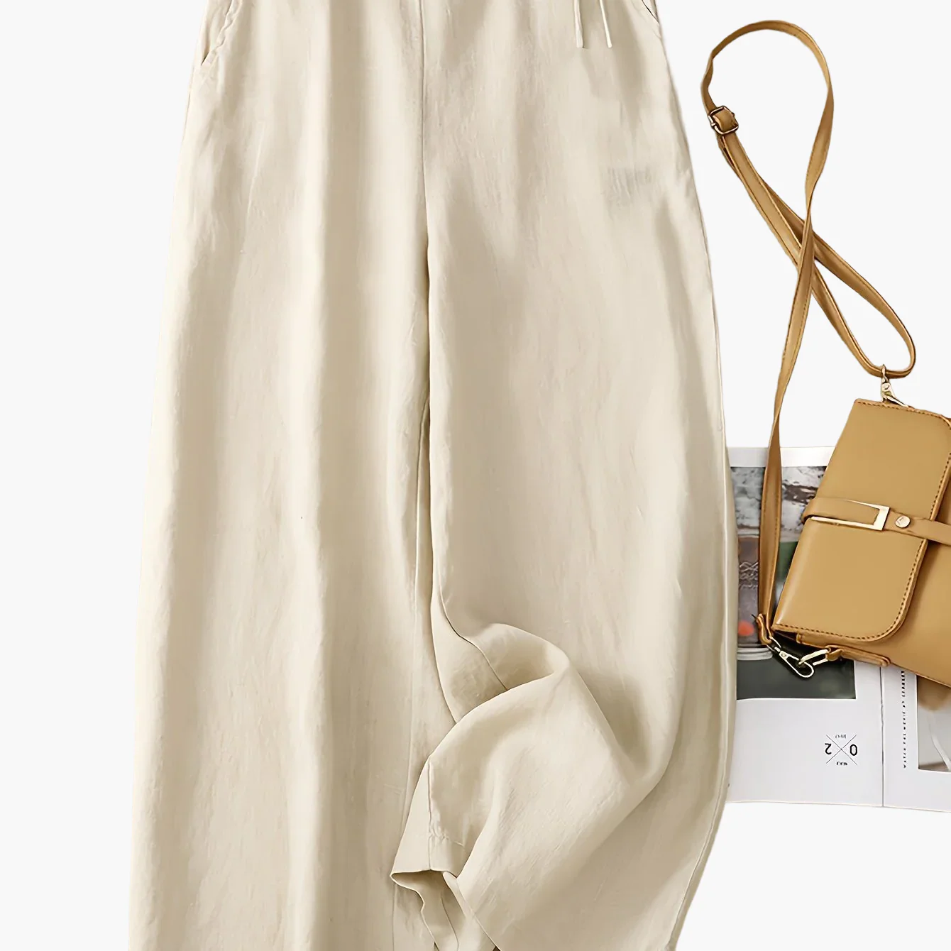 Damen Weite Freizeithose Elegant mit Bindegürtel – Perfekt für Frühling und Sommer - Image 14