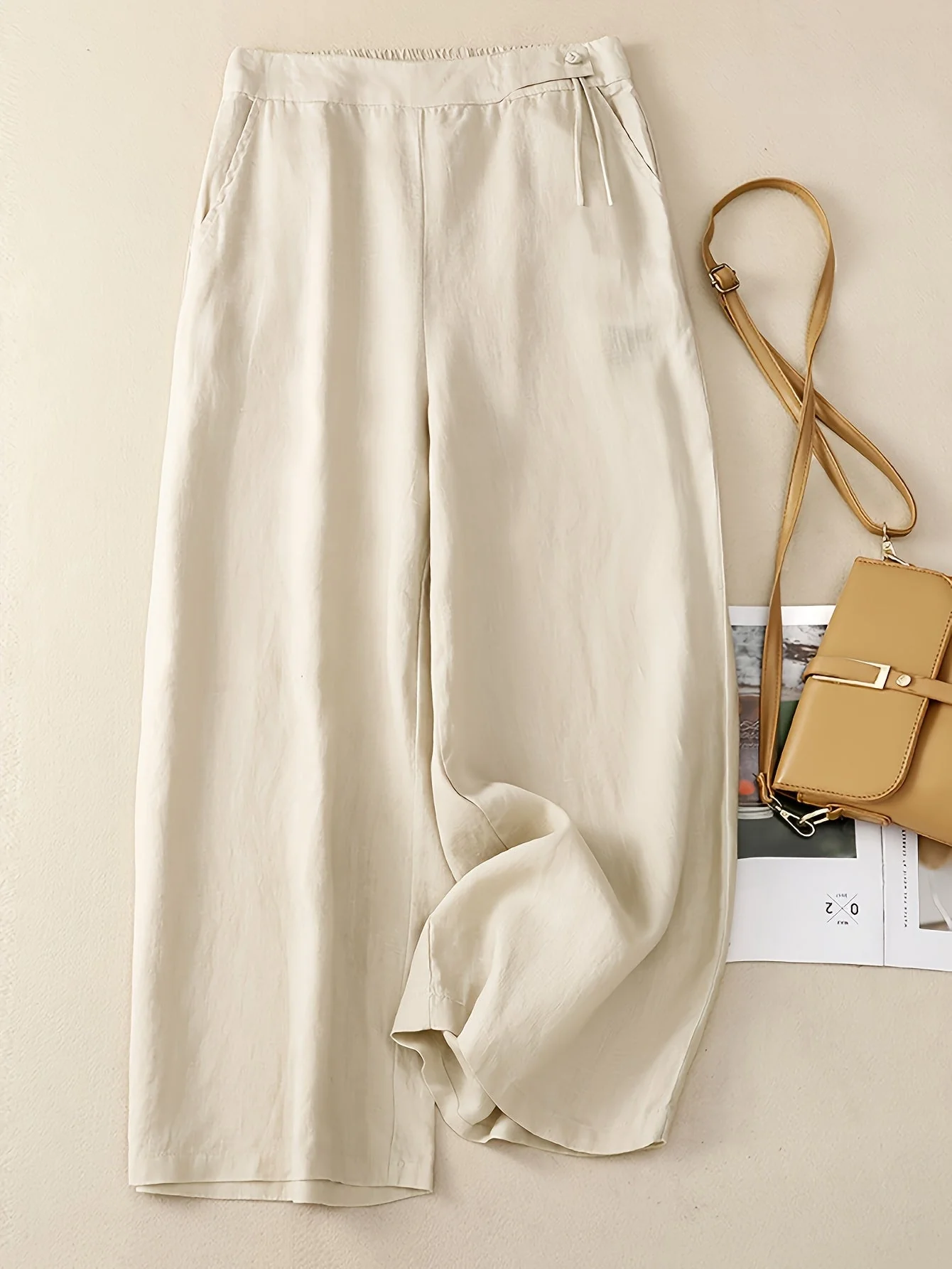 Damen Weite Freizeithose Elegant mit Bindegürtel – Perfekt für Frühling und Sommer - Image 3